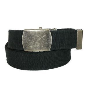 CTM Women's Cotton 1.5 Inch Belt with Vintage Military Buckle